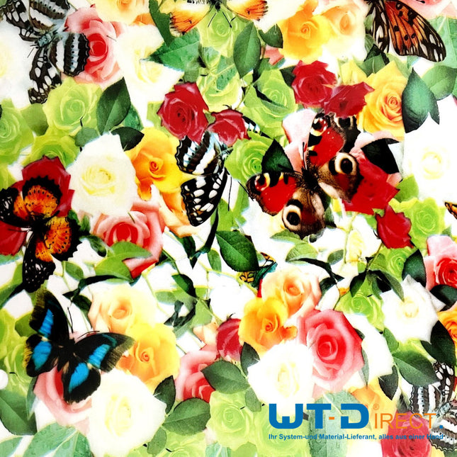 Wassertransferdruck Folie Schmetterlinge Blumen M-9001