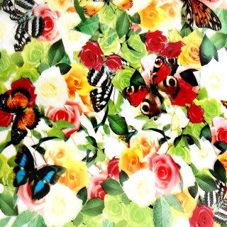Schmetterlinge auf Blumen Design M-9001 Wassertransferdruckfilm